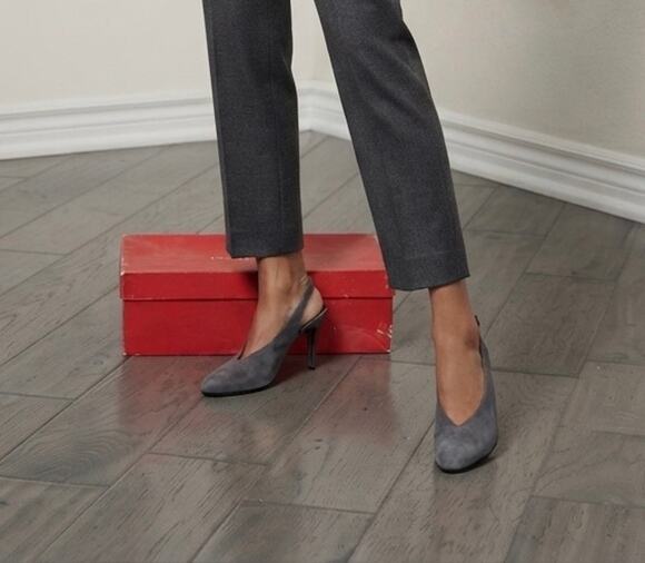 Halston Shoes - Vintage Halston gray suede heels size 7 1/2